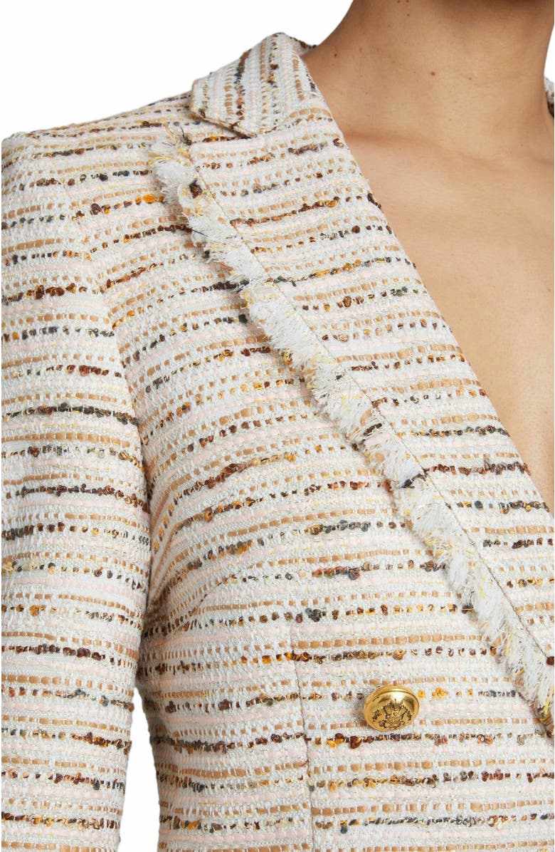 Santorelli ALAIA Double Breasted Four-Button Jacket in Modern Tweed, Alternate, color, 