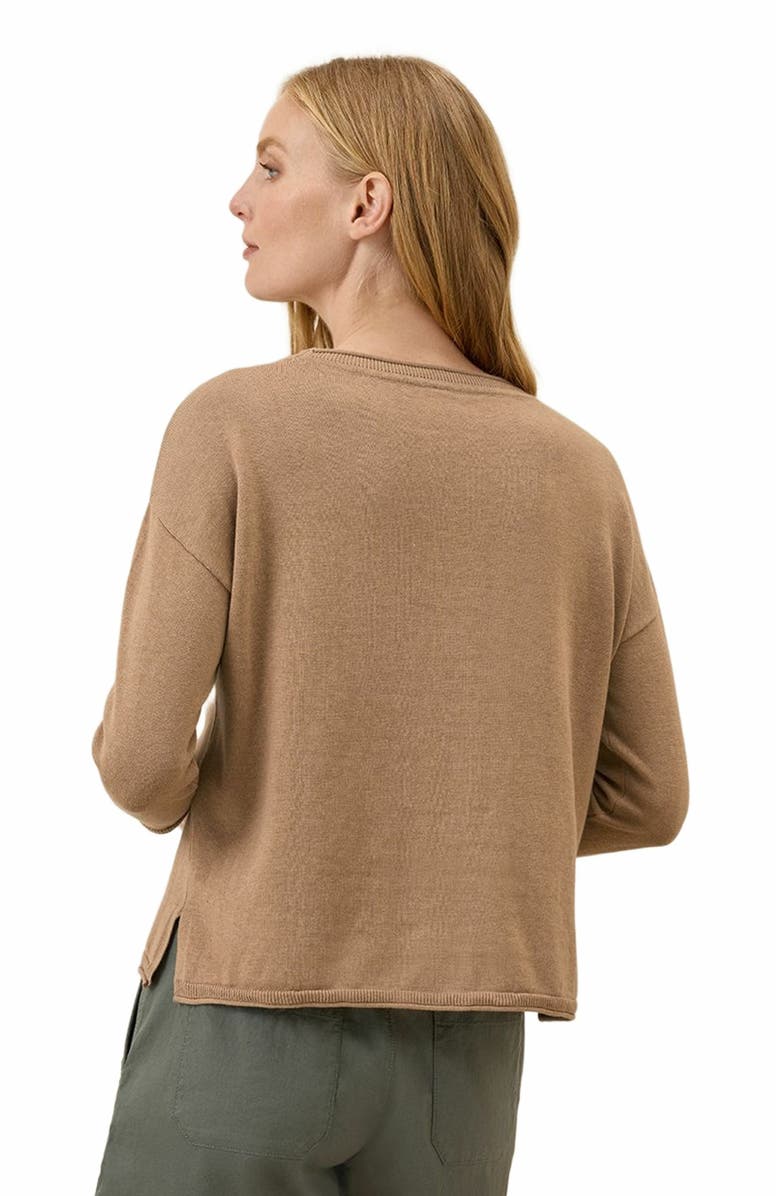 Pact Organic Cotton Classic Fine Knit Wide Neck Sweater, Alternate, color, Sesame Heather