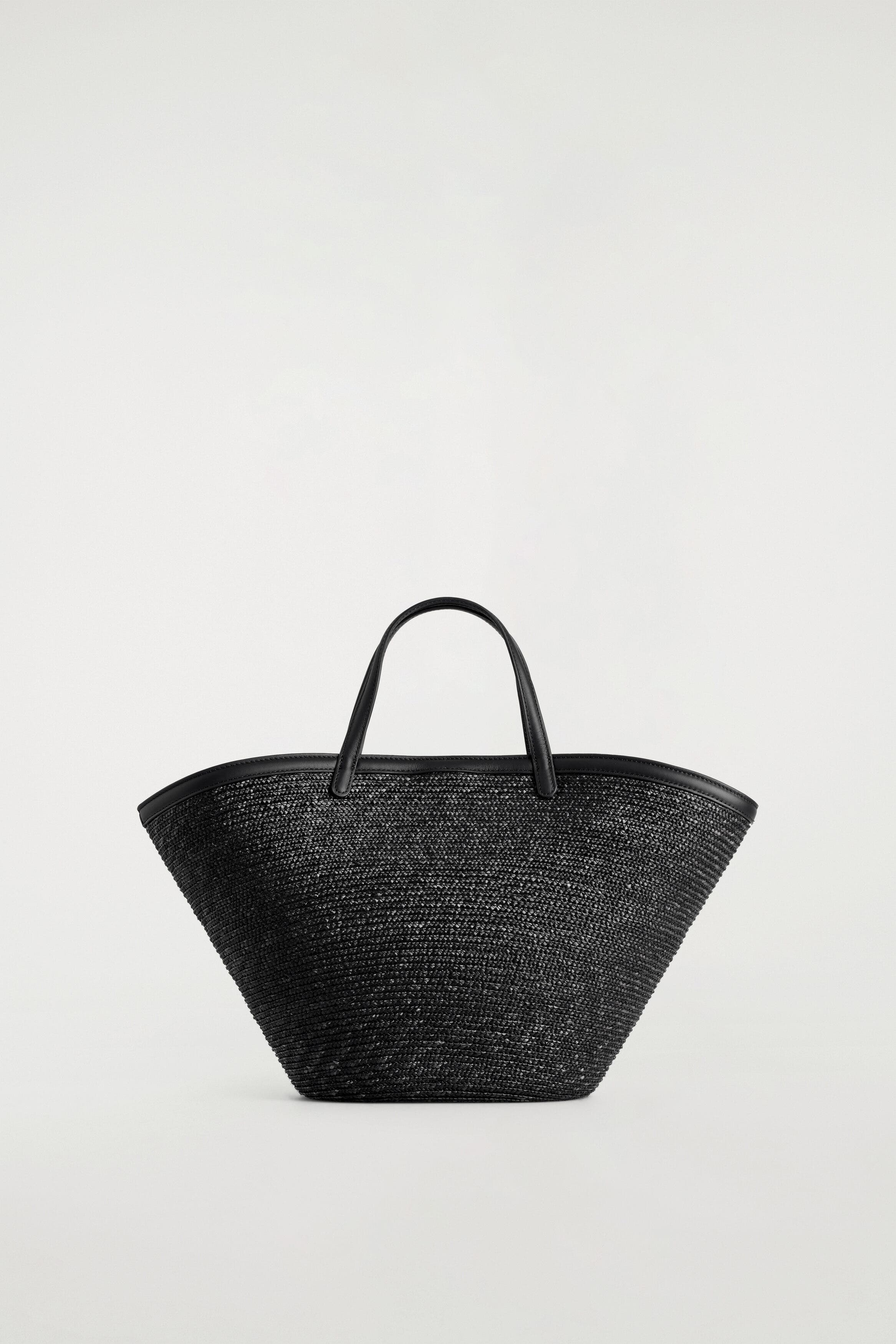 COS Saltwater Tote Bag - Straw, Main, color, Black