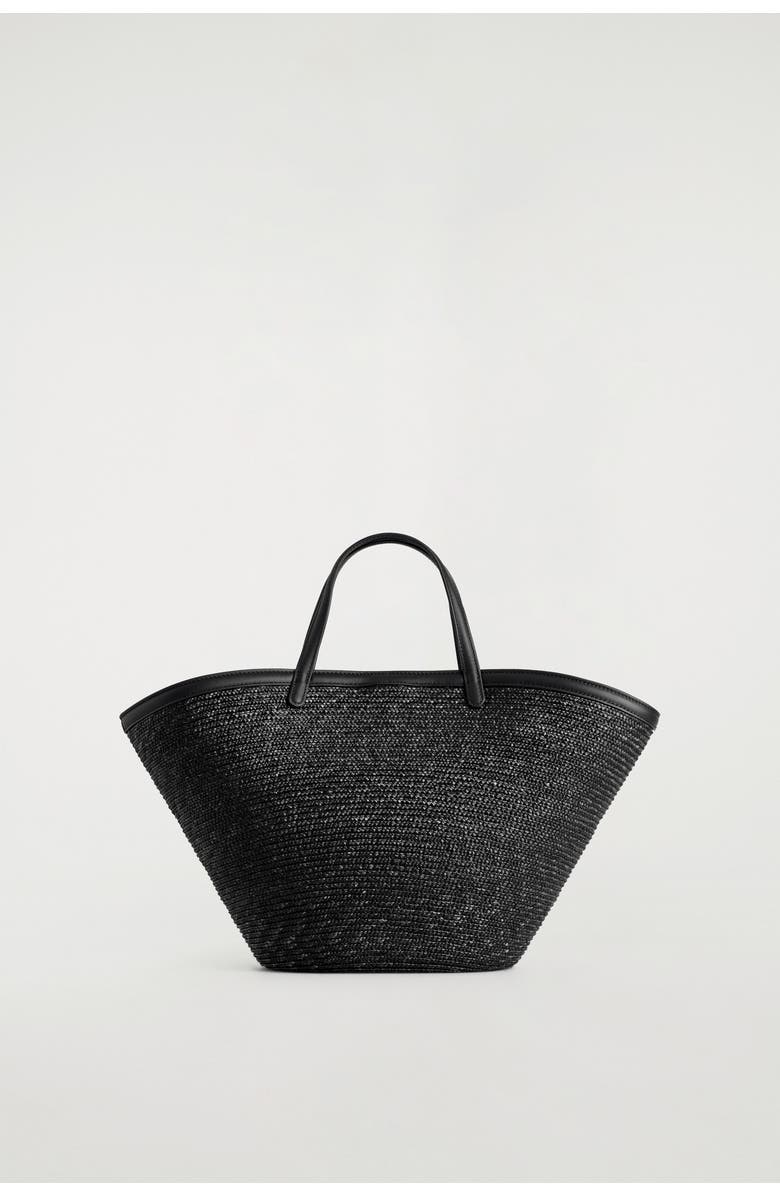 COS Saltwater Tote Bag - Straw, Main, color, Black
