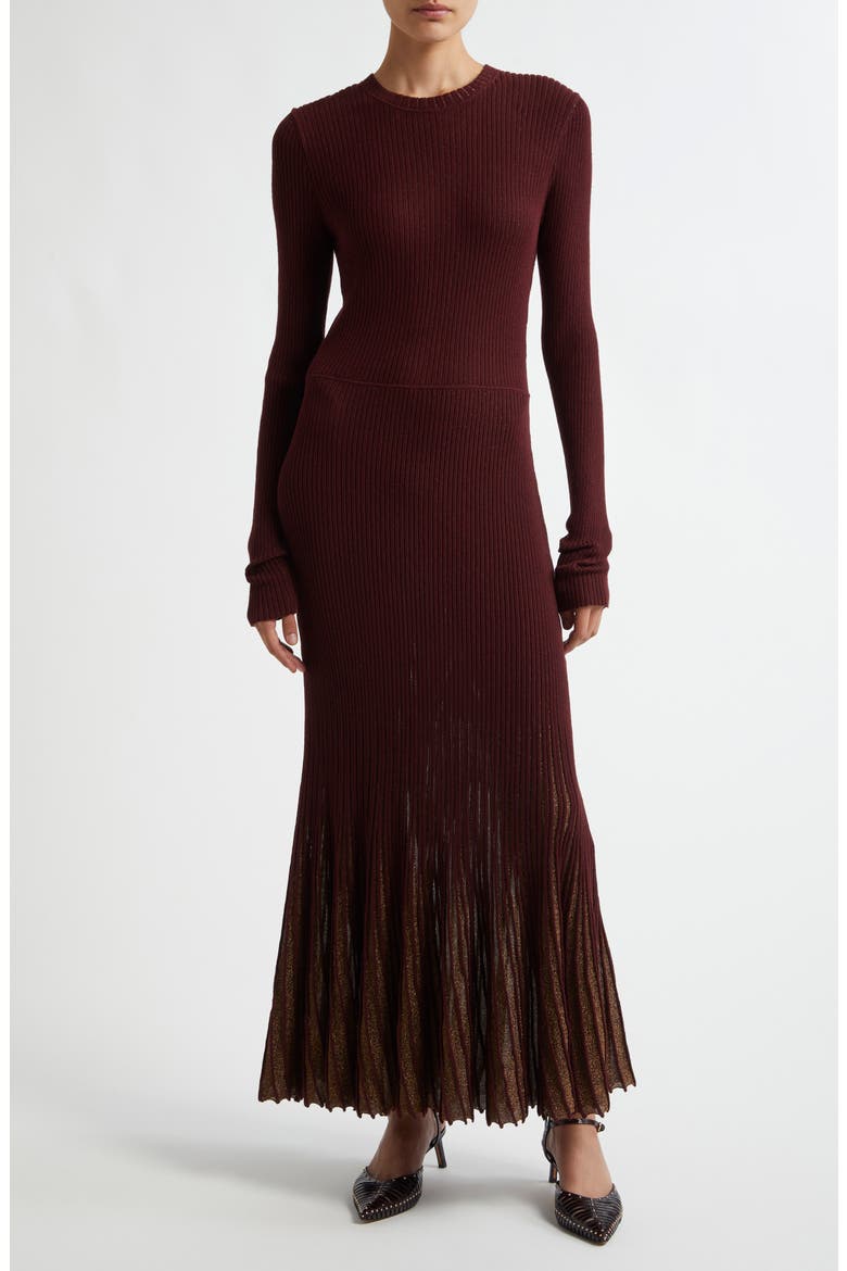 Mila Long Sleeve Sweater Dress, Main, color, AMARANTHUS