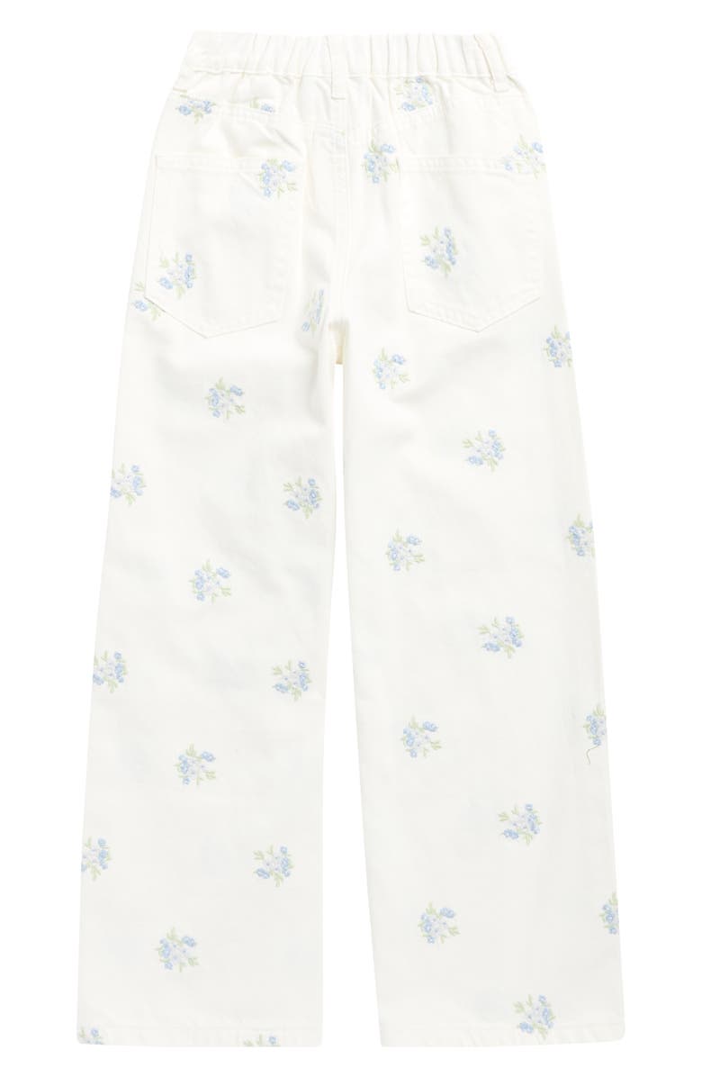 Tween Diva Kids' Bow Rib Cardigan, Lace Trim Tank Top & Wide Leg Jeans Set, Alternate, color, Blue