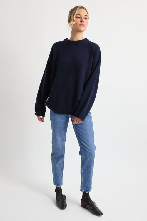 Almina Concept Oversized Wool/cash Sweater In Navy