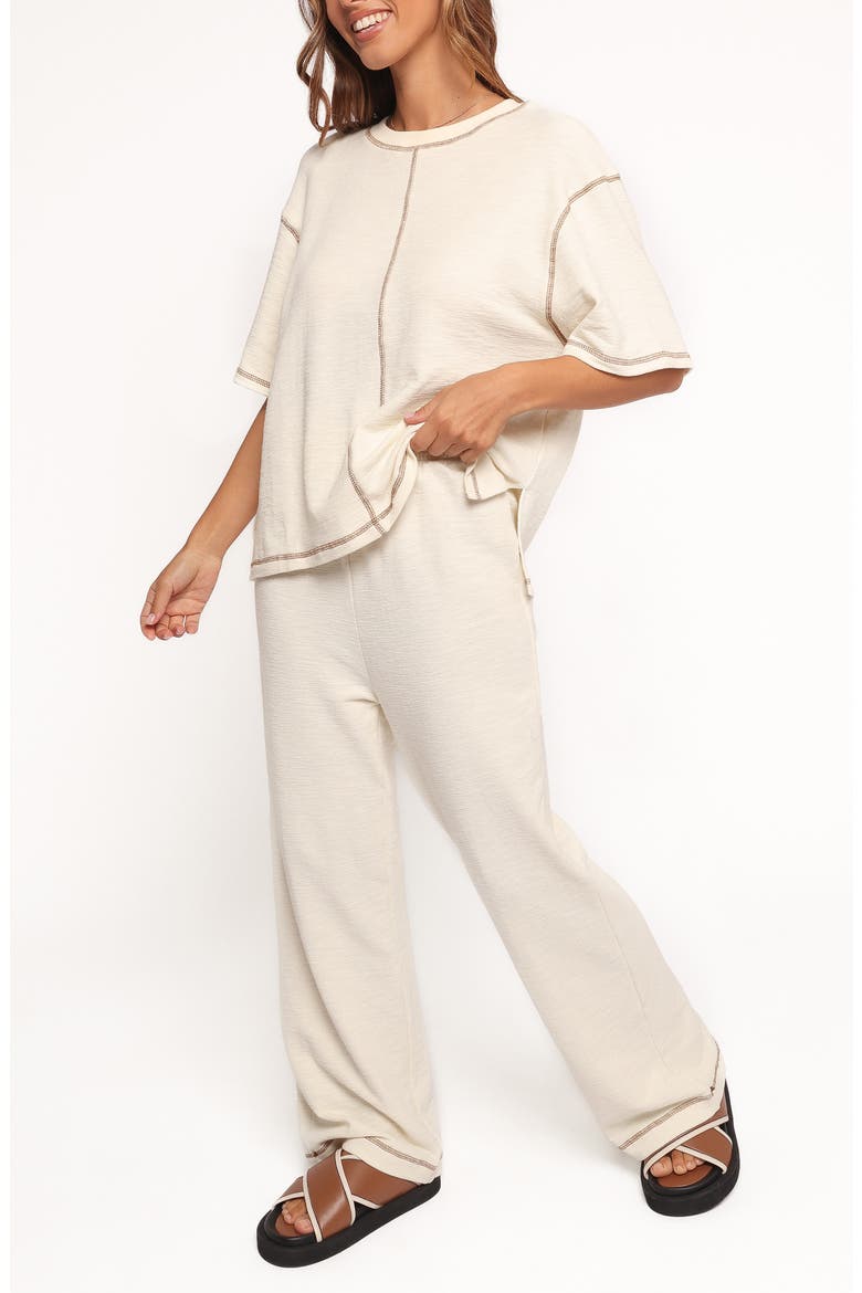 Angler Short Sleeve Sweatshirt & Pants Set, Alternate, color, CREAM