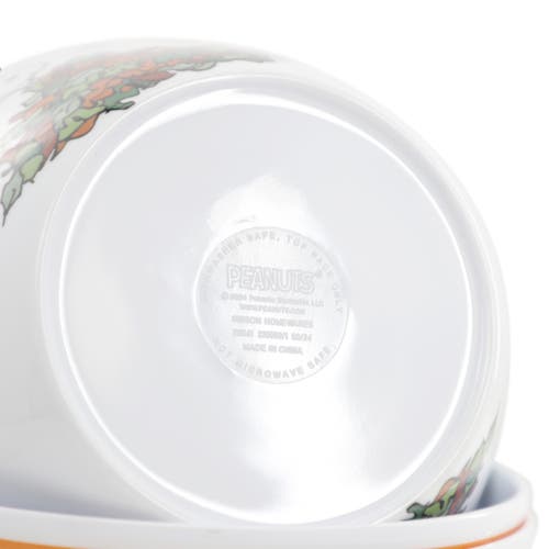 Peanuts Happy Fall 4 Piece 5.8 Inch Round Melamine Cereal Bowl Set In Multi
