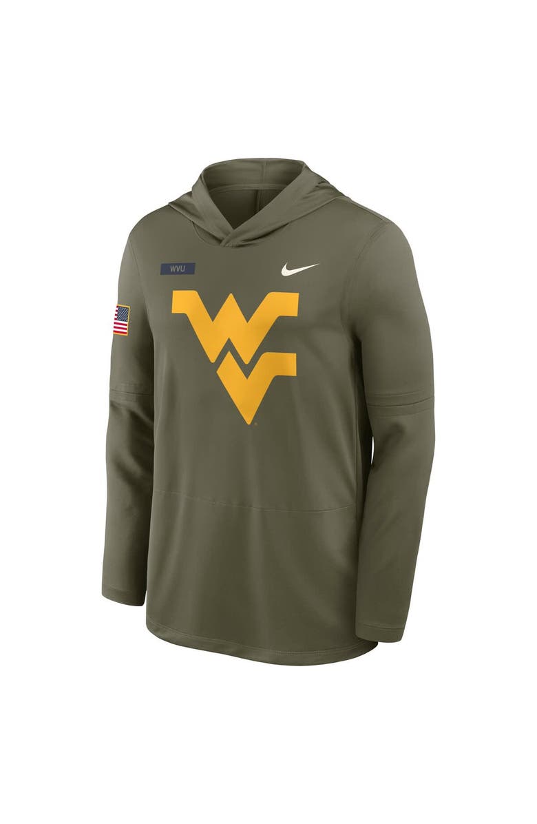 Nike Men's Nike Olive West Virginia Mountaineers 2025 Military Appreciation Dri-FIT Long Sleeve Hoodie T-Shirt, Alternate, color, Olive