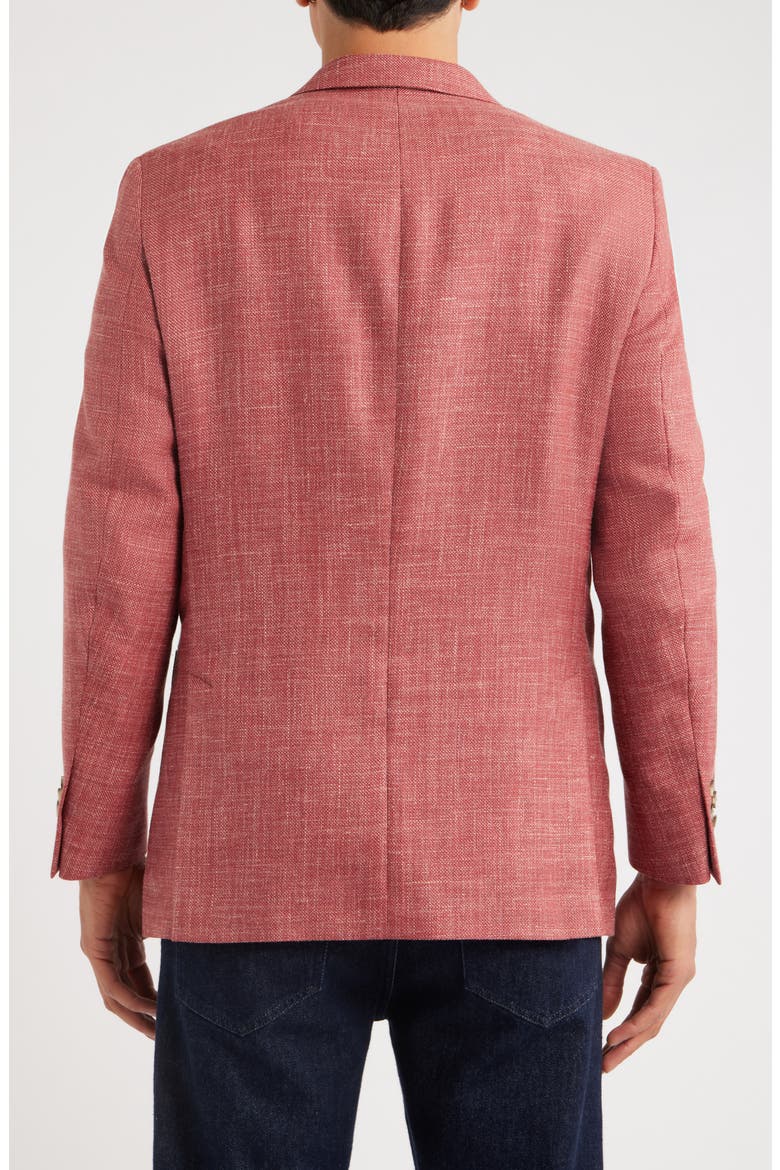 Hyperlight Soft Red Slub Wool & Silk Blend Sport Coat, Alternate, color, PINK