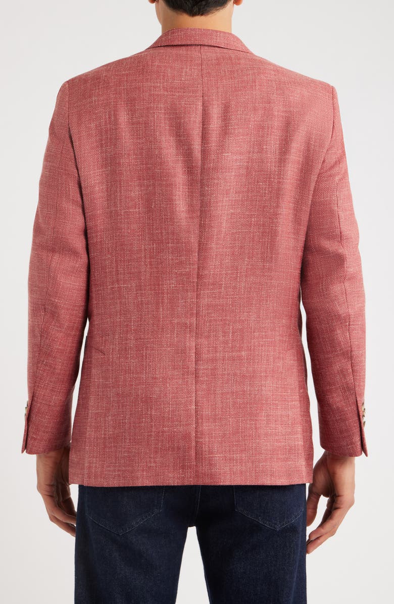 Peter Millar Hyperlight Soft Red Slub Wool & Silk Blend Sport Coat, Alternate, color, Pink