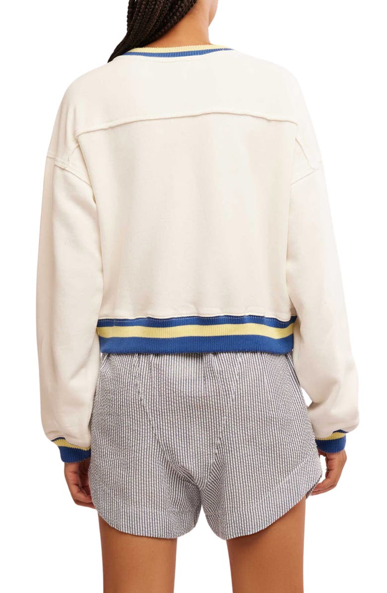 Free People Rio Crop Sweatshirt, Alternate, color, Ivory Combo