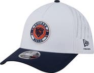 New Era Men's New Era White/Navy Chicago Bears Patch 39THIRTY A-Frame M-Crown Perforated Flex Hat