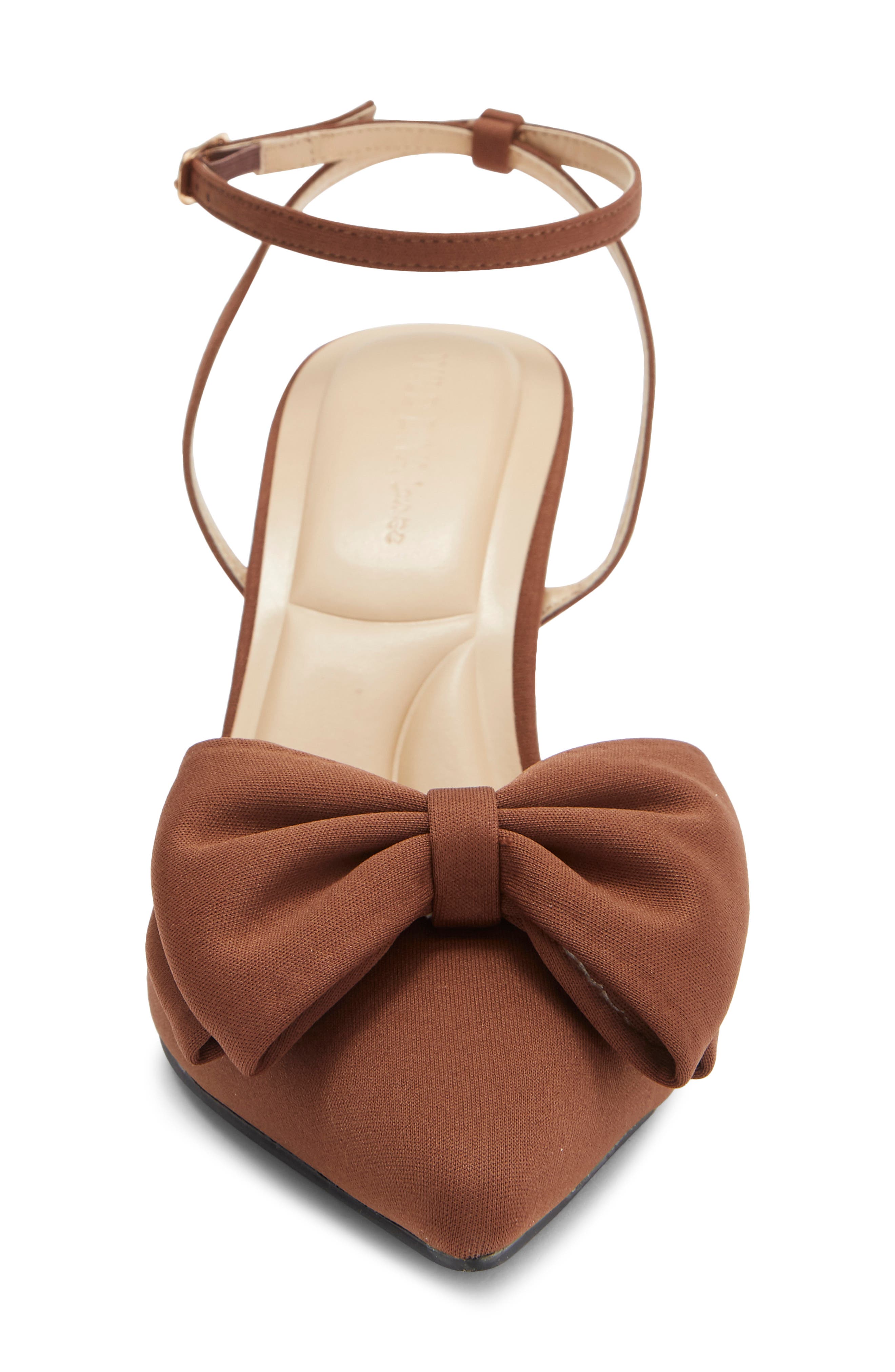 Tate Faux Leather Pump, Alternate, color, BROWN FABRIC