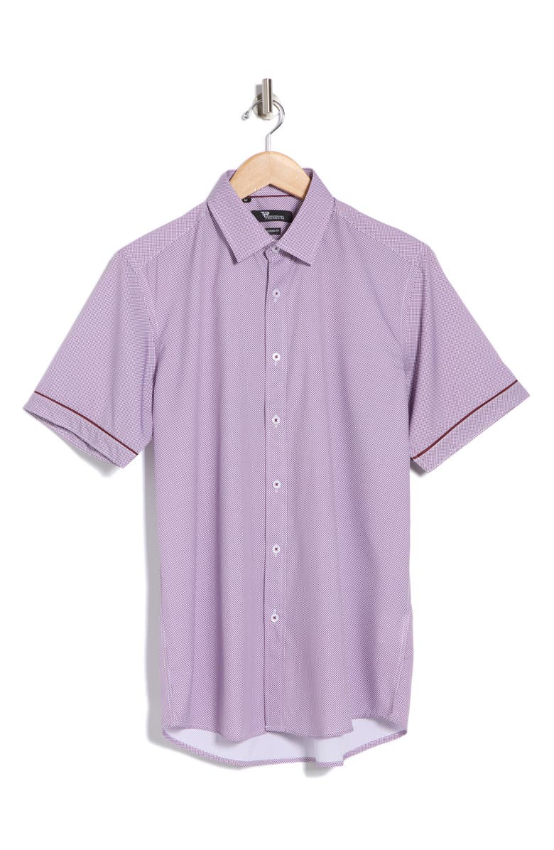 T.R. PREMIUM Tipped Short Sleeve Button-Up Shirt, Alternate, color,
