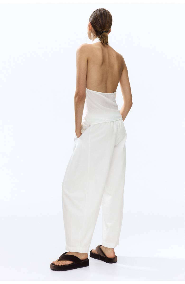 H&M Denim Barrel Trousers, Alternate, color, Ivory