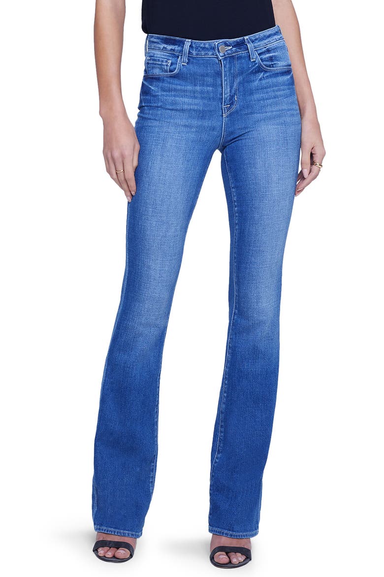 Selma High Waist Sleek Baby Bootcut Jeans, Main, color, BORDELLO