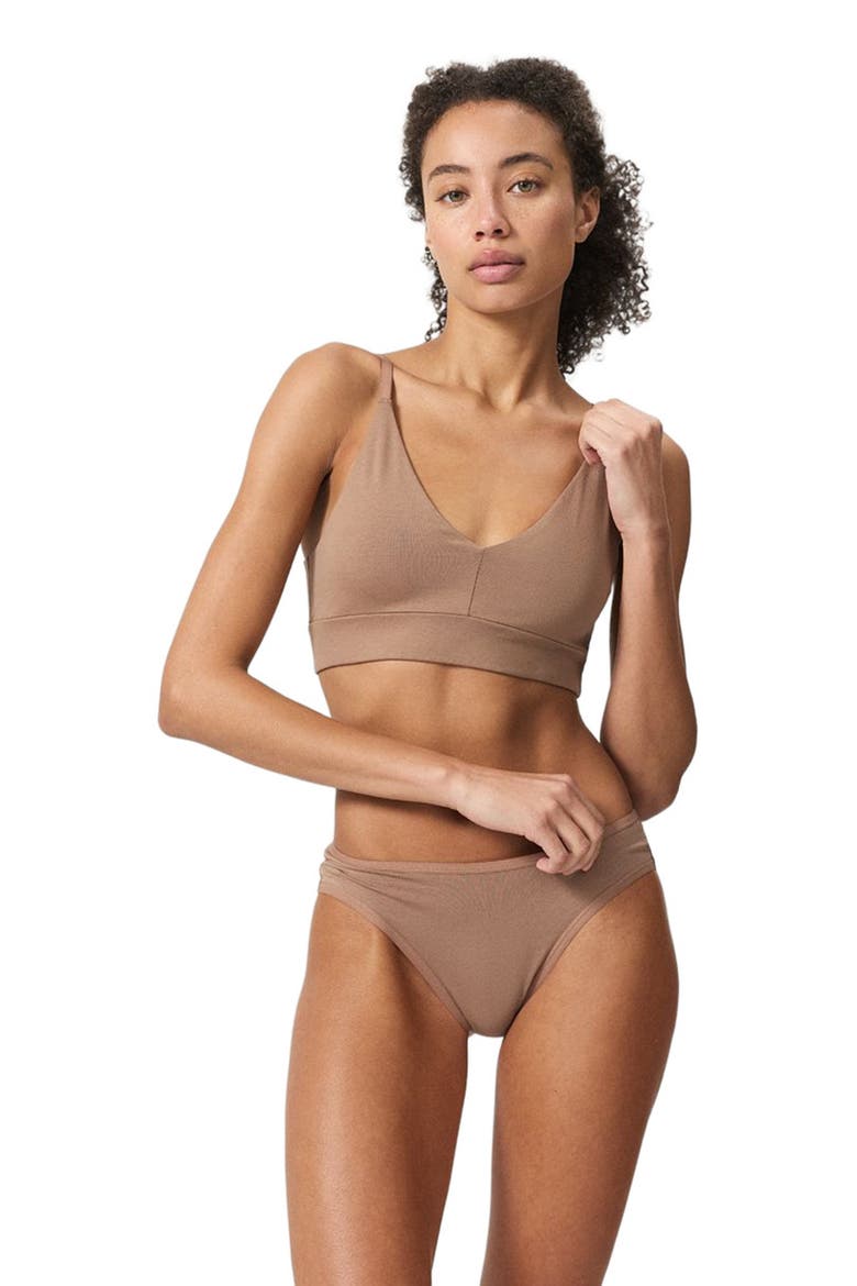 Everyday Classic T-Shirt Bra Made With Organic Cotton, Alternate, color, Driftwood Brown