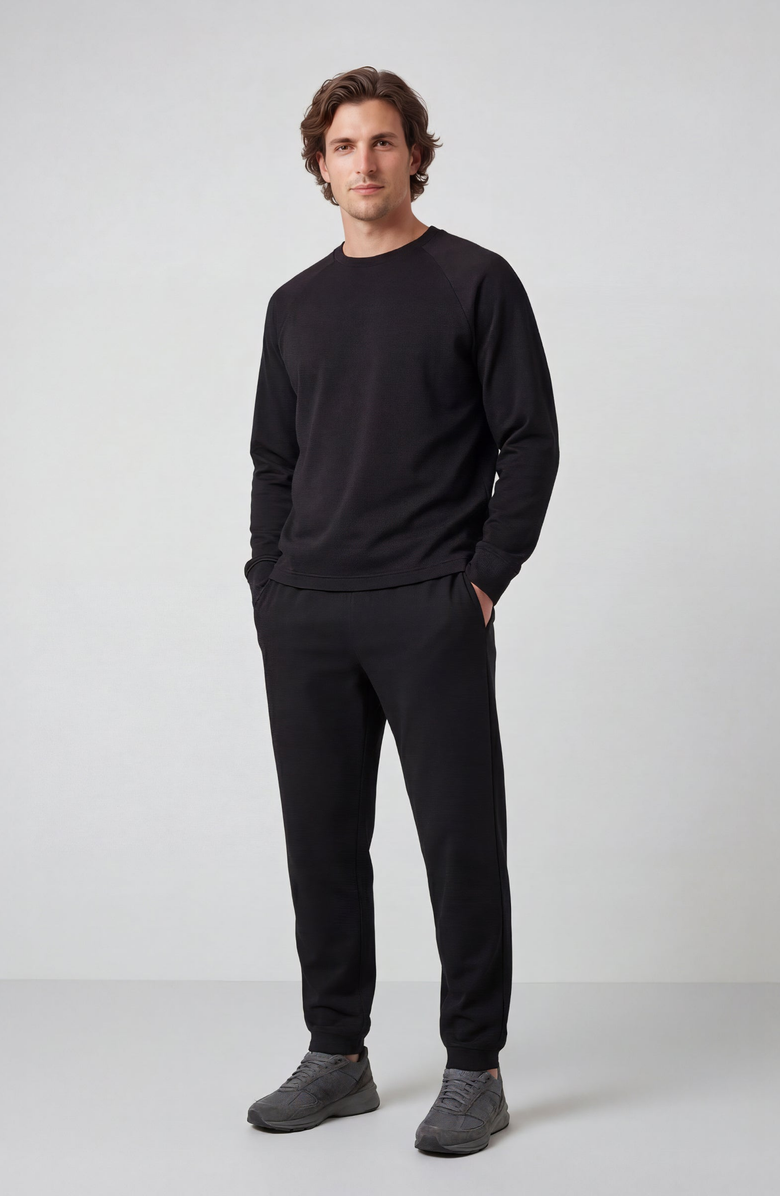 Jack Archer Sandwash Crewneck Sweater, Alternate, color, True Black