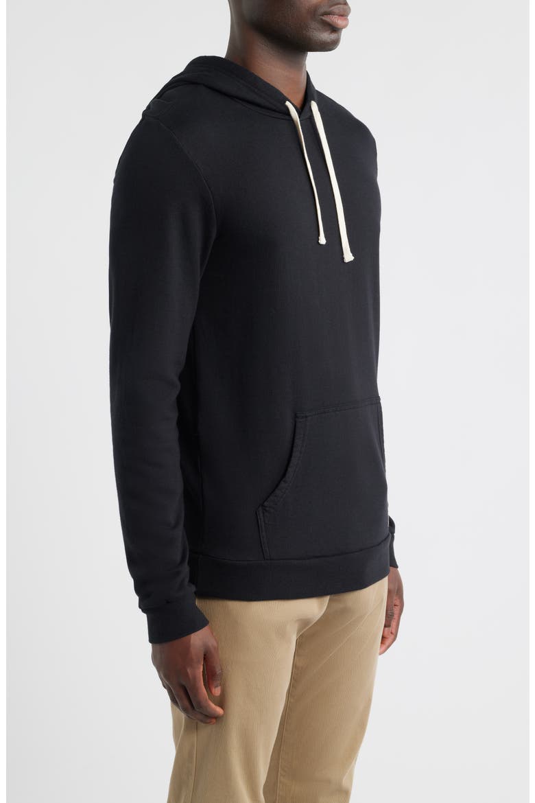 Cotton Blend French Terry Pullover Hoodie, Alternate, color, BLACK