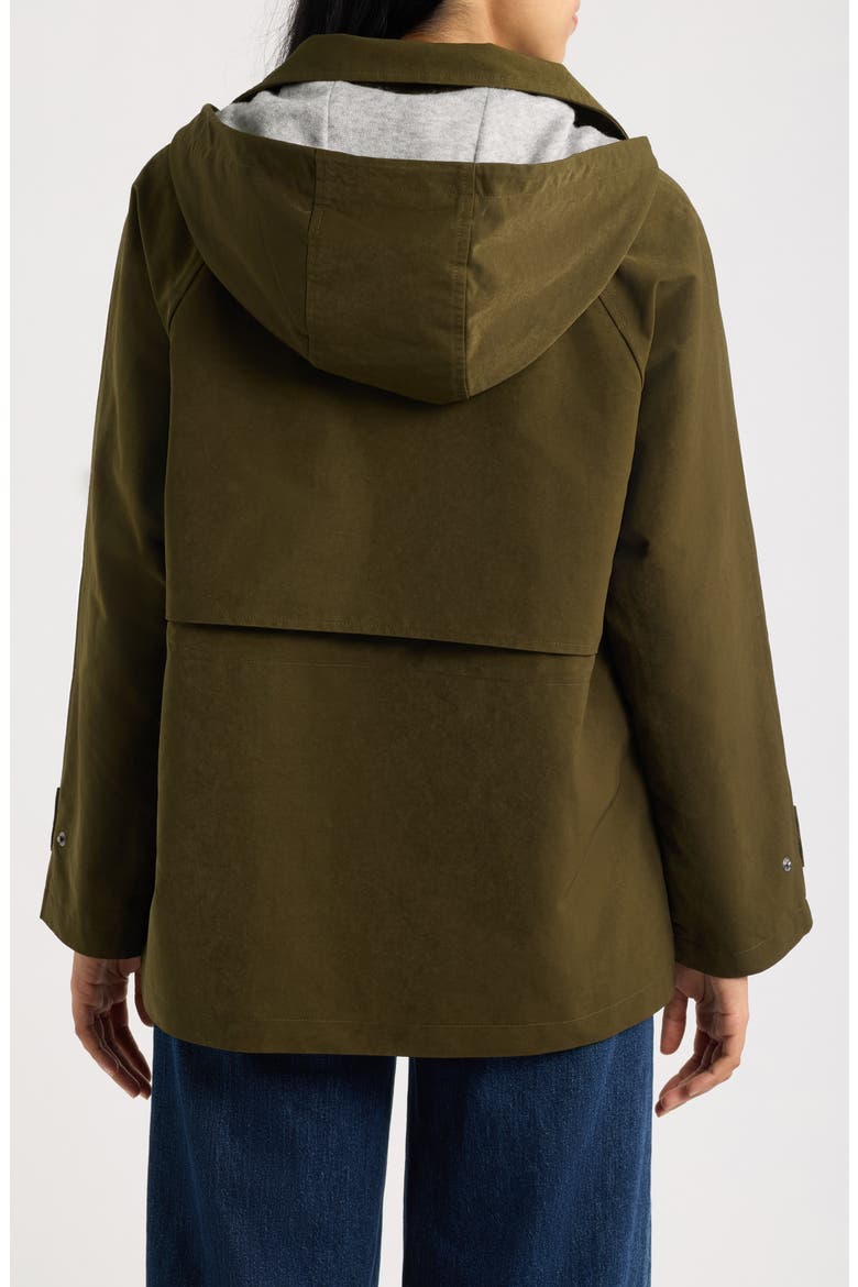 Stand Collar Raincoat, Alternate, color, OLIVE