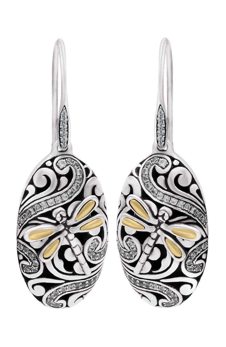 DEVATA Dragonfly Earrings in Sterling Silver and 18K Gold, Alternate, color, Silver