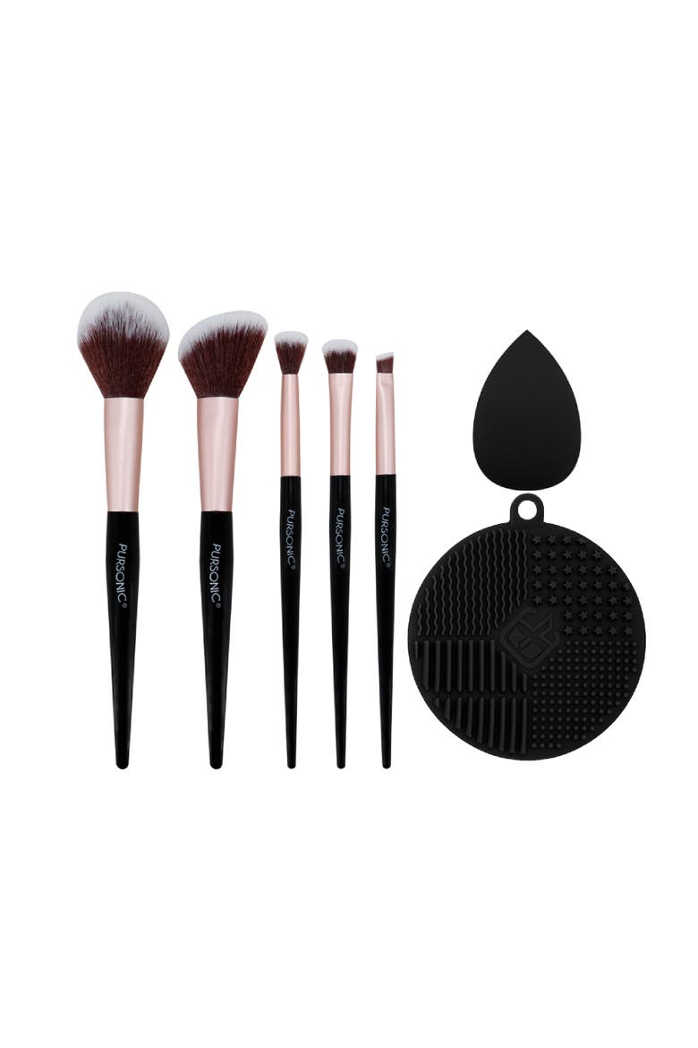 Complete Glam 7-Piece Makeup Brush Set, Alternate, color, Black