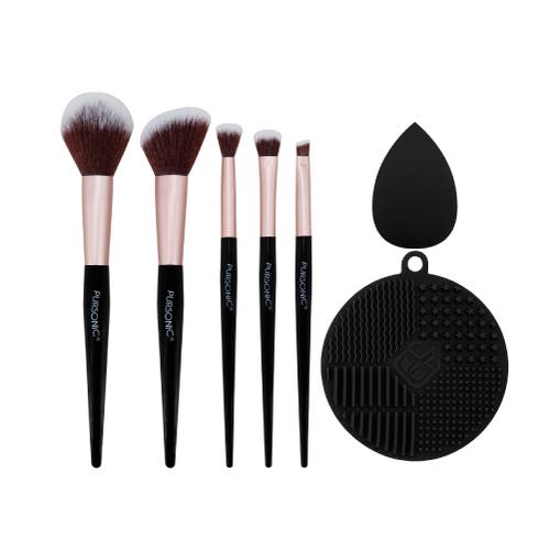 Pursonic Complete Glam 7-piece Makeup Brush Set In Black