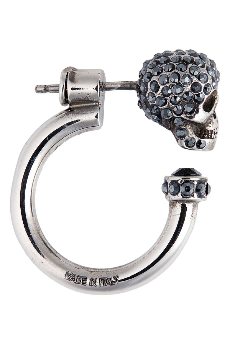 McQueen Alexander McQueen Skull Huggie Hoop Earrings, Alternate, color,
