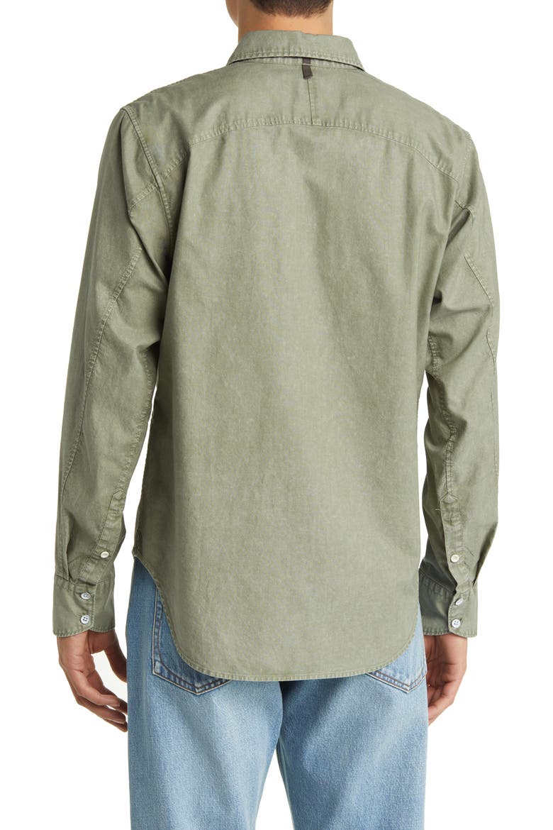 Fit 2 Solid Cotton Button-Up Shirt, Alternate, color, DARK MINT