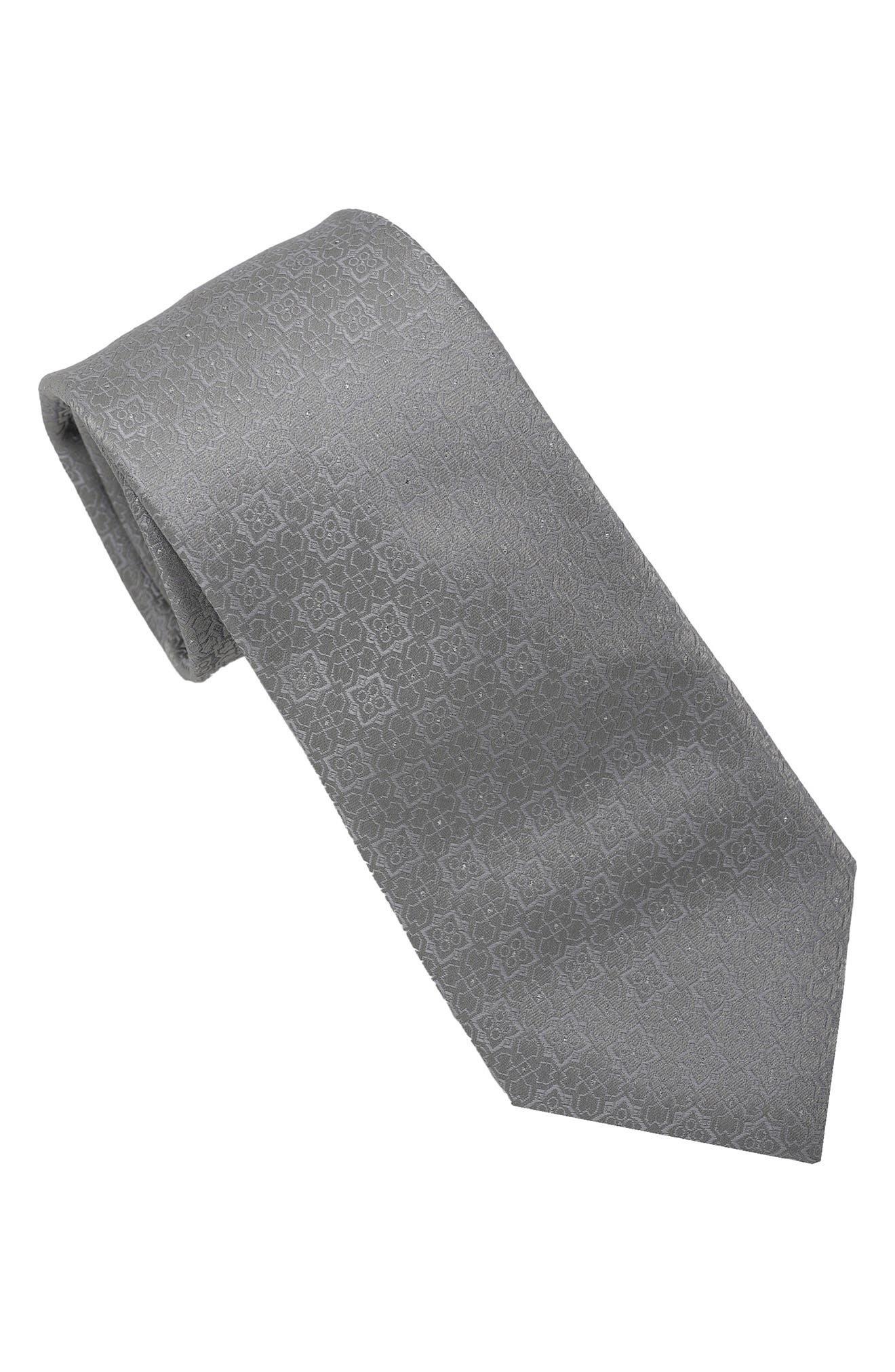 Karl Lagerfeld Paris Sparkle Medallion Print Tie In Gray