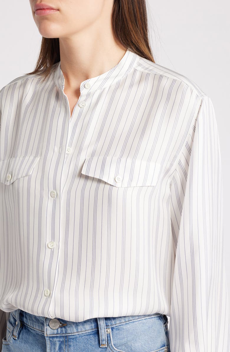 FRAME Femme Stripe Silk Button-Up Shirt, Alternate, color, 