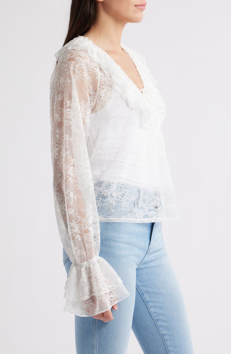 Steve Madden Hamptons Ruffle Lace Top, Alternate, color, 