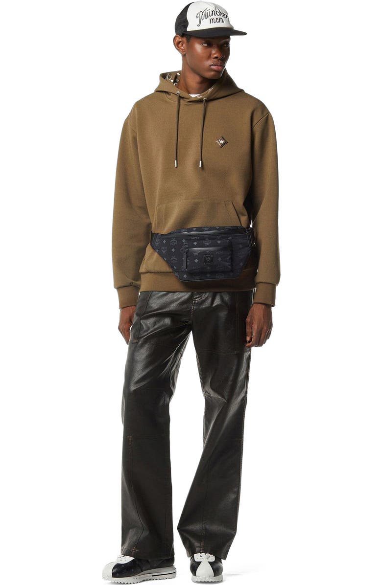 MCM Fursten Belt Bag in Monogram Nylon, Alternate, color, Black