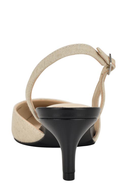 Calvin Klein Slingback Kitten Heel Pump In Natural/black