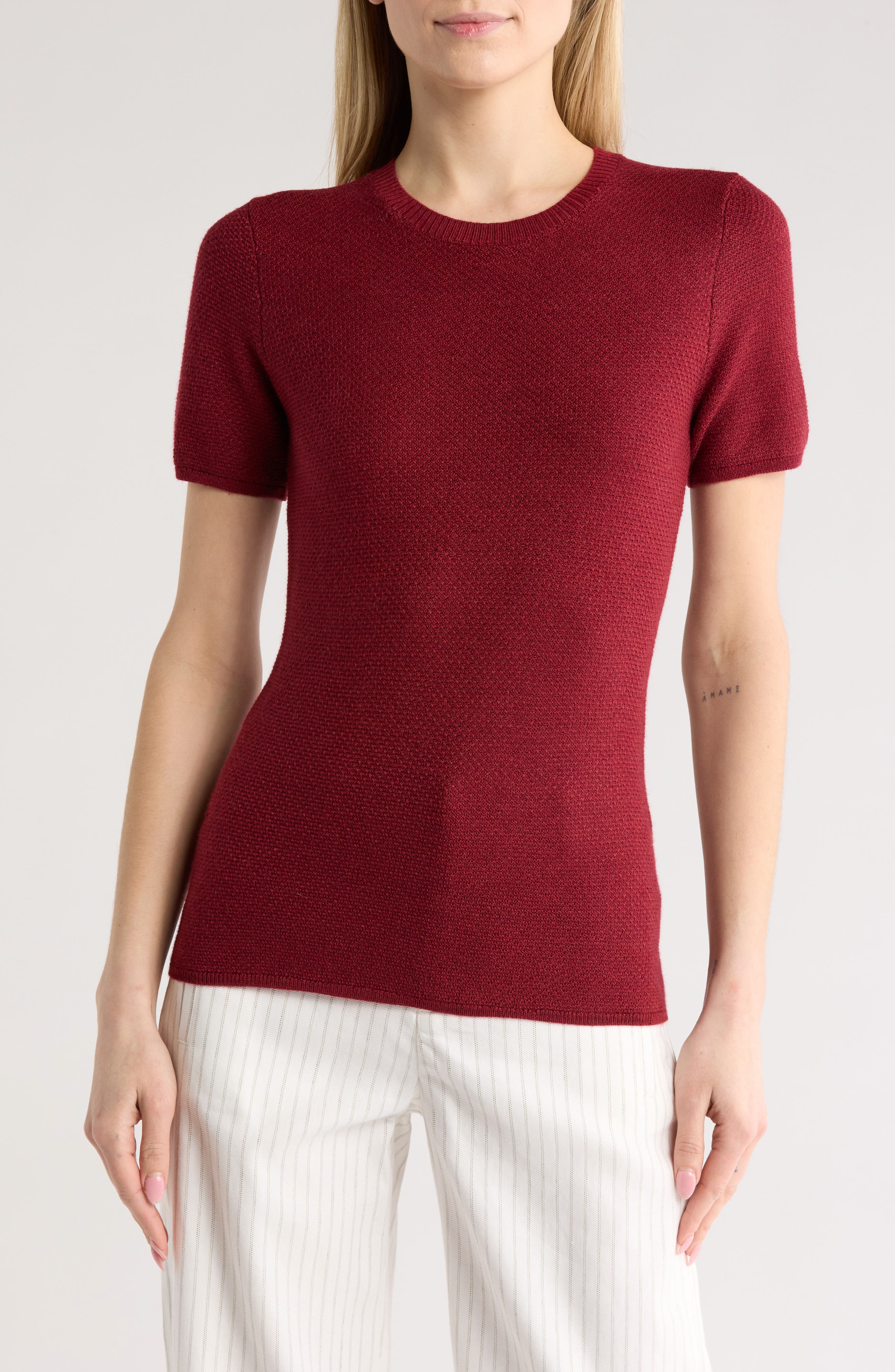 rag & bone Adiana Wool Blend Short Sleeve Sweater