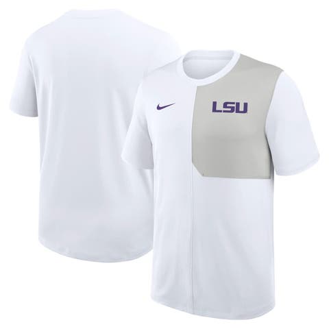 Men's Nike White LSU Tigers 2025 Sideline UV Performance Coach T-Shirt