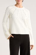 Ellen Tracy Rhinestone Embellished Crop Sweater