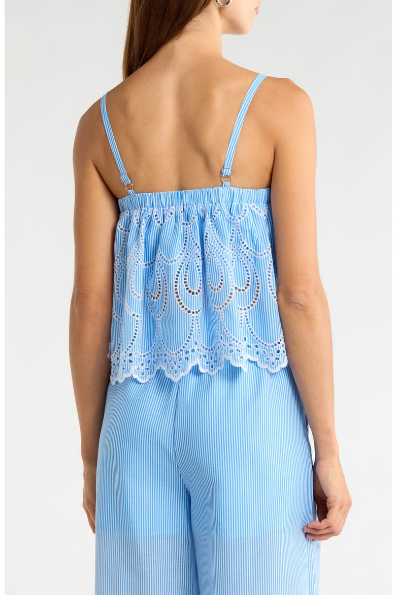 Geyser Stripe Eyelet Crop Tank, Alternate, color, WHITE-BLUE
