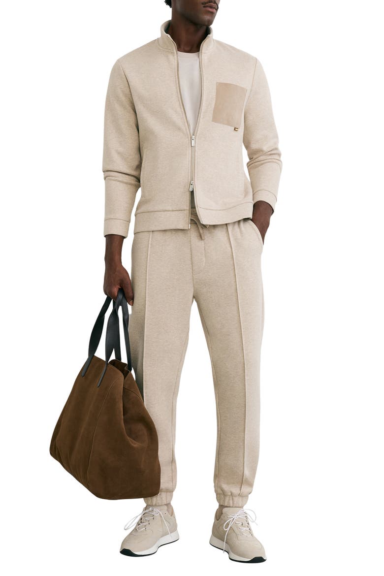 Herringbone Patch Pocket Zip Jacket, Alternate, color, OATMEAL MELANGE