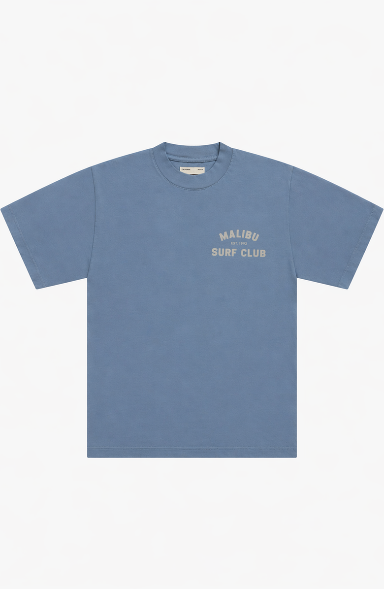 CALIFORNIA INCLINE Malibu Surf Club Tee, Main, color, Heritage Blue