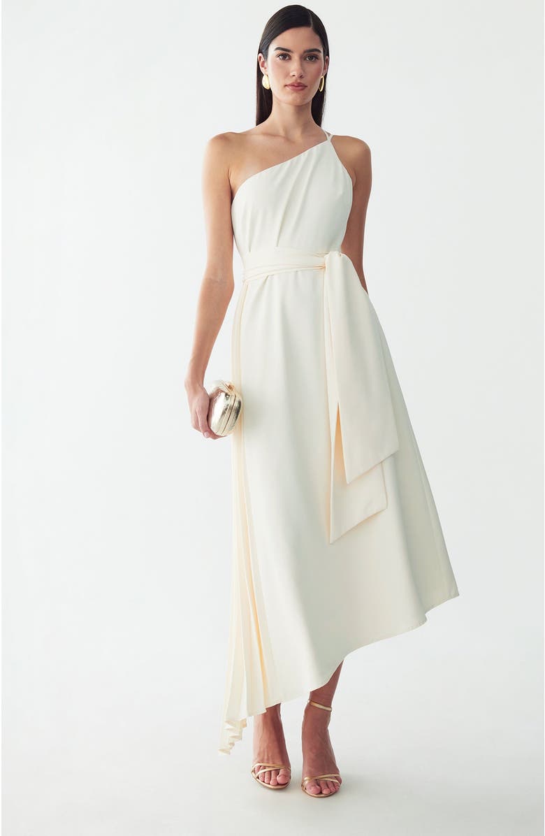 WILLA Gloss Midi Dress, Alternate, color, Off White