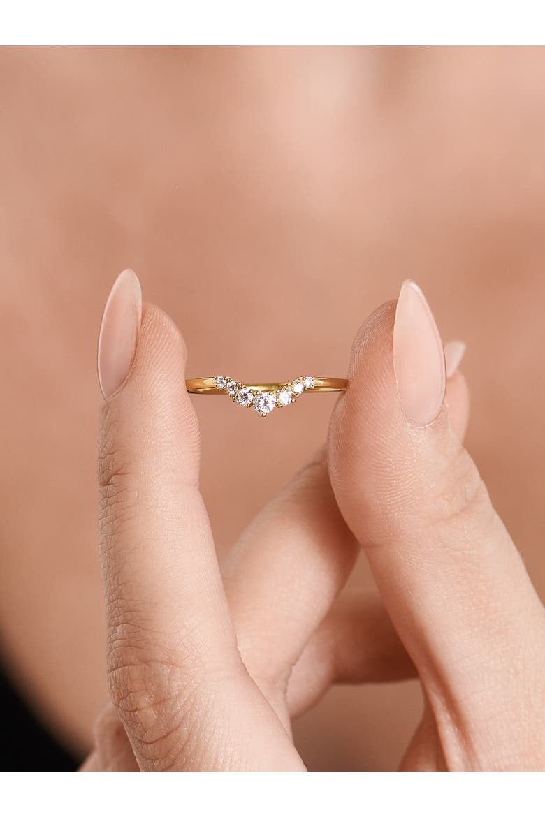 Crescent Lab Grown Diamond Ring in 14K Gold, Alternate, color, Yellow Gold