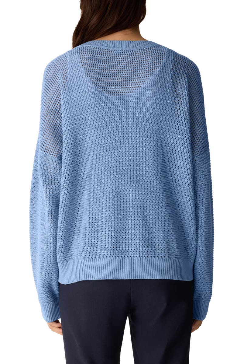 Eileen Fisher Organic Cotton & Tencel<sup>™</sup> Lyocell Crewneck Sweater, Alternate, color, Skylight