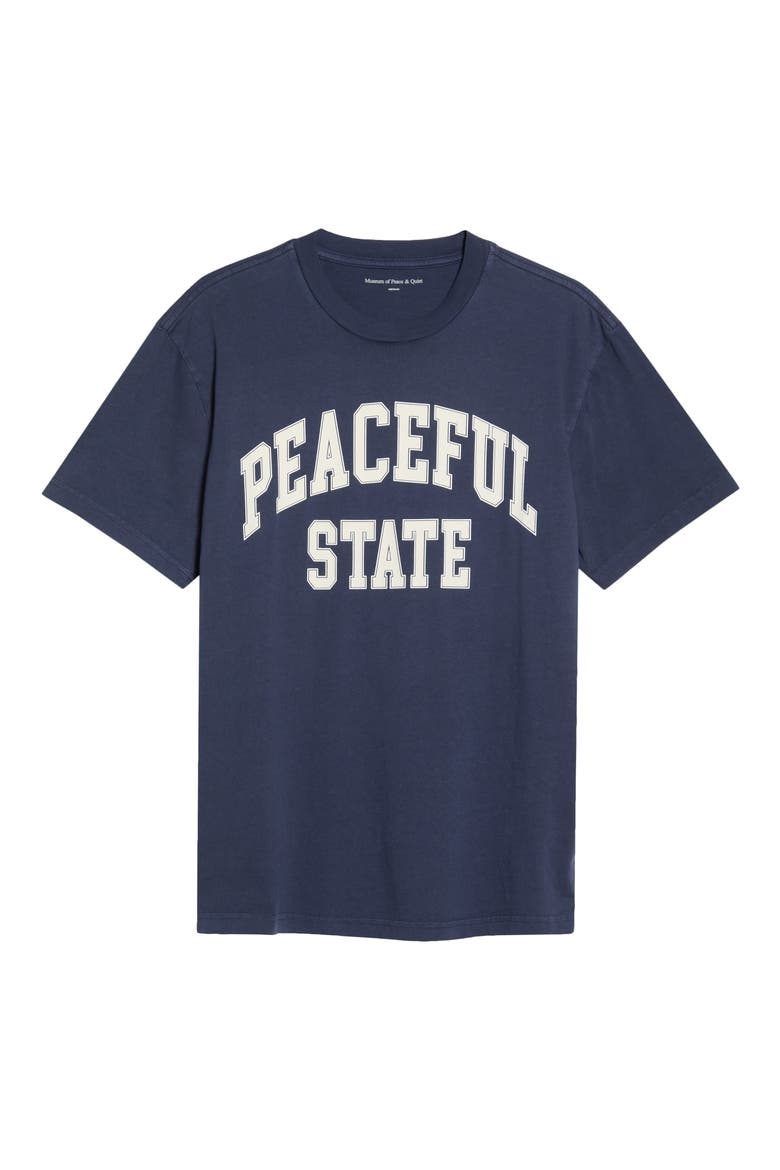 Peaceful Cotton Graphic T-Shirt, Main, color, NAVY