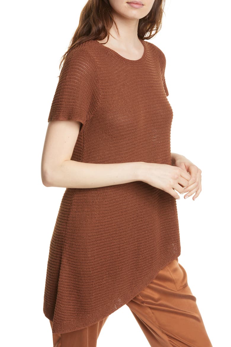 Asymmetrical Tunic, Alternate, color, NUTMEG