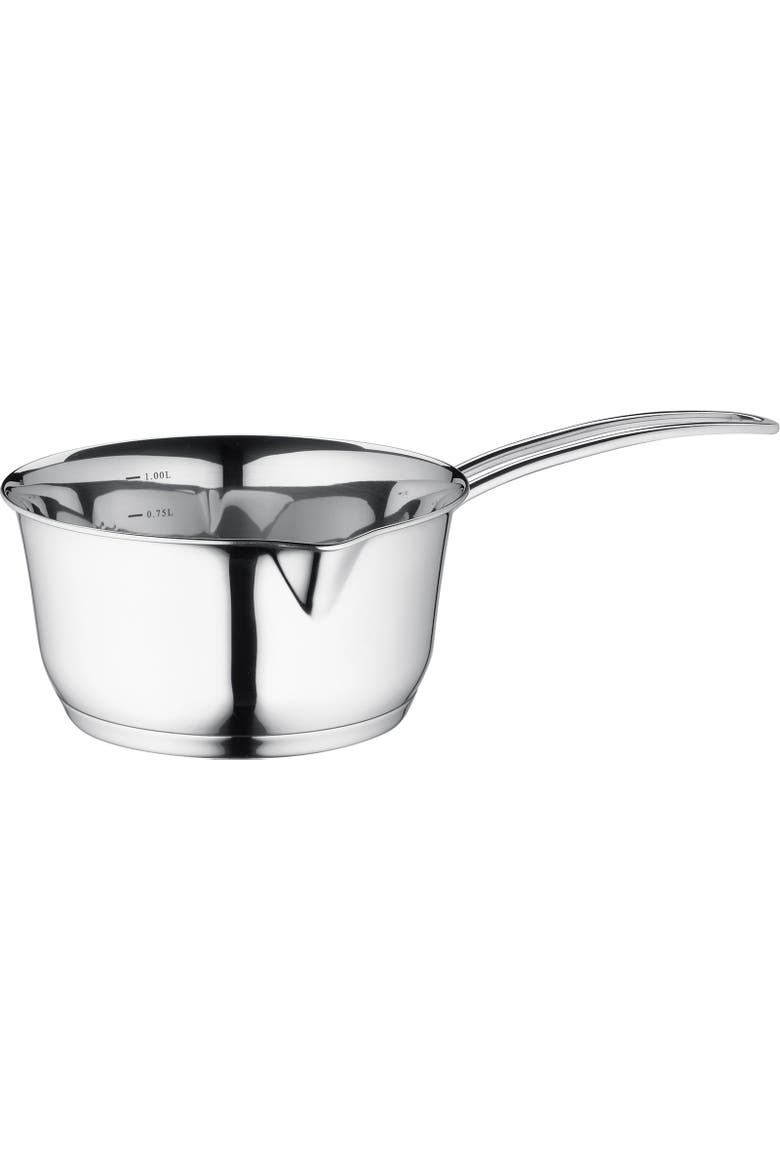 Saucepan w/ Clad Bottom, 1 qt., 6-Inch Diameter, Main, color, Silver