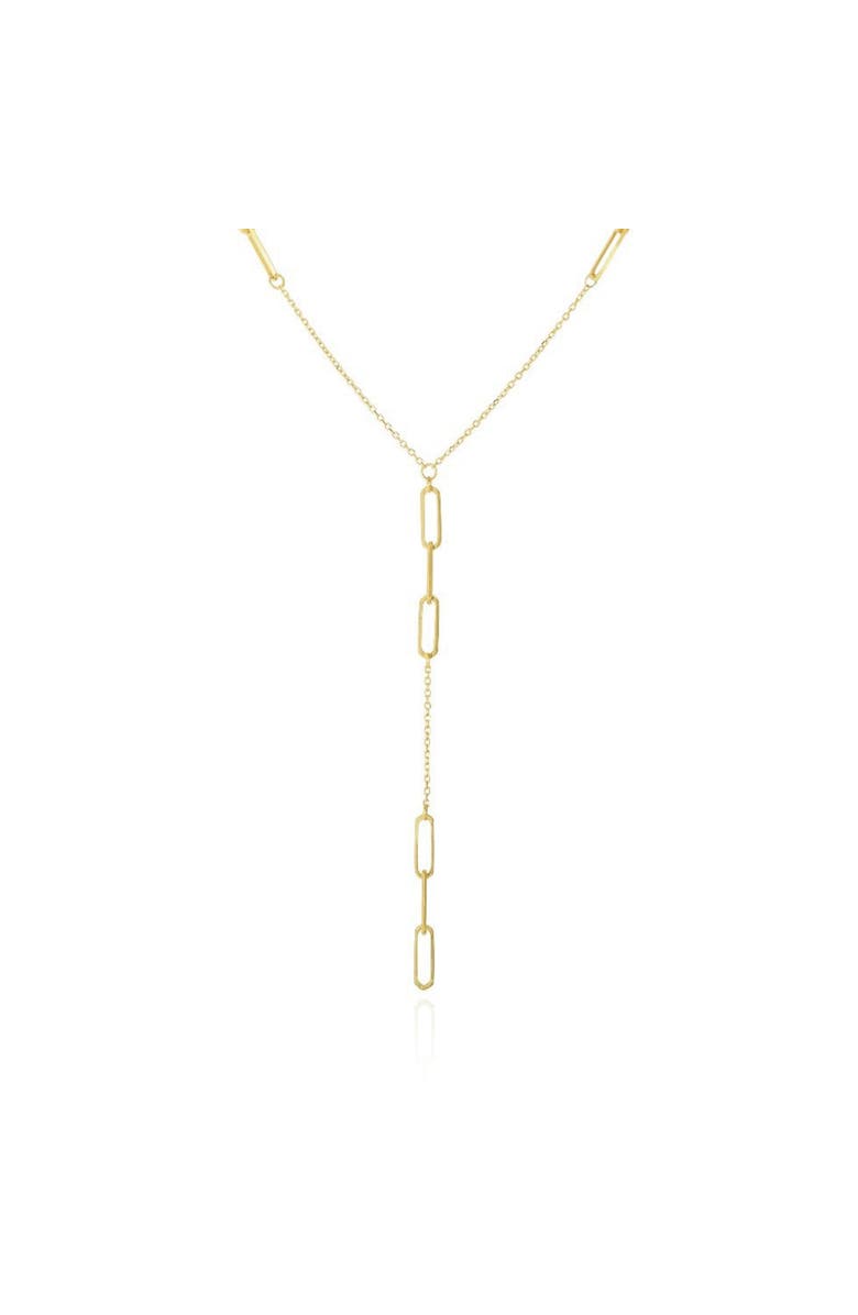 The Lovery Fine Jewelry Paperclip Lariat Necklace, Alternate, color, Yellow Gold