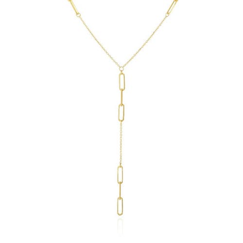 The Lovery Fine Jewelry Paperclip Lariat Necklace In Gold