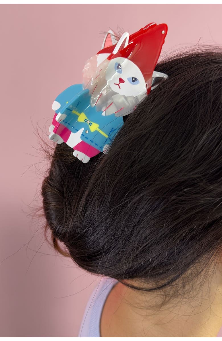 Centinelle Cat Garden Gnome Hair Claw, Alternate, color, Red
