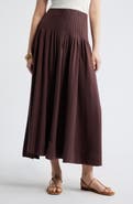 Treasure & Bond Pleat Accent Linen Blend Maxi Skirt