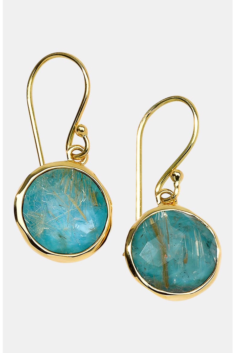 'Rock Candy - Mini Lollipop' 18k Gold Drop Earrings, Main, color, YELLOW GOLD/ TURQUOISE