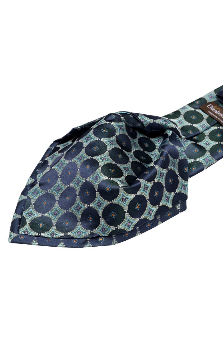 Elizabetta Zuccari - Silk Jacquard Tie for Men, Alternate, color, Sea Blue